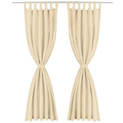 2 Pz Tende in Micro Raso con Passanti 140x225 cm Beige 132217