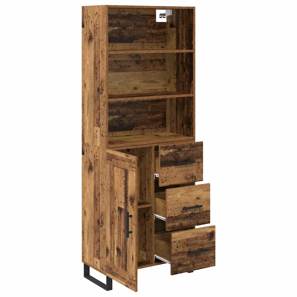 Credenza con cassetto 2 pz | Madia | Buffet da pranzo | Armadio da pranzo Legno vecchio Legno multistrato