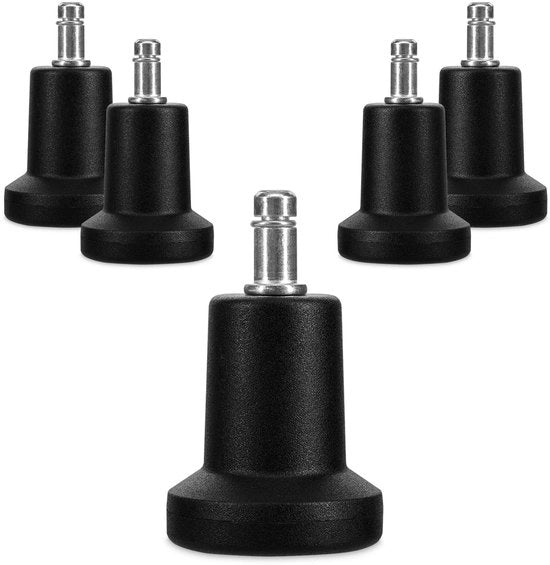 Set di 5 Gomme di Supporto per Sedie - Sostituisci i Pneumatici - 11/22 mm - Nero