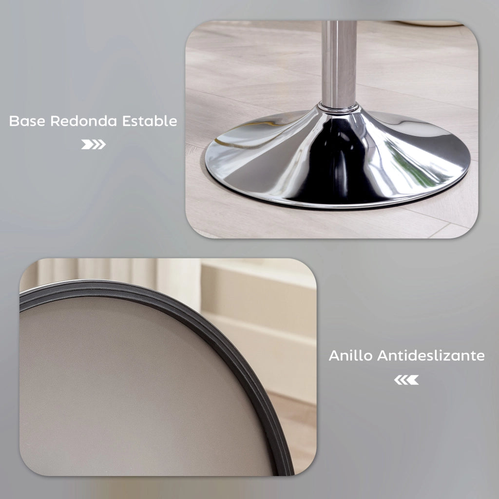 Sgabello da Cucina Regolabile in Altezza ¨C zephmum ¨C Grigio 52-66 cm