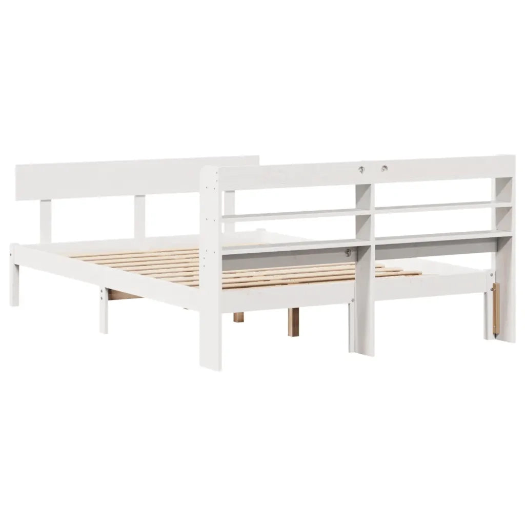 vidaXL Letto senza Materasso Bianco 135x190 cm Legno Massello di Pino