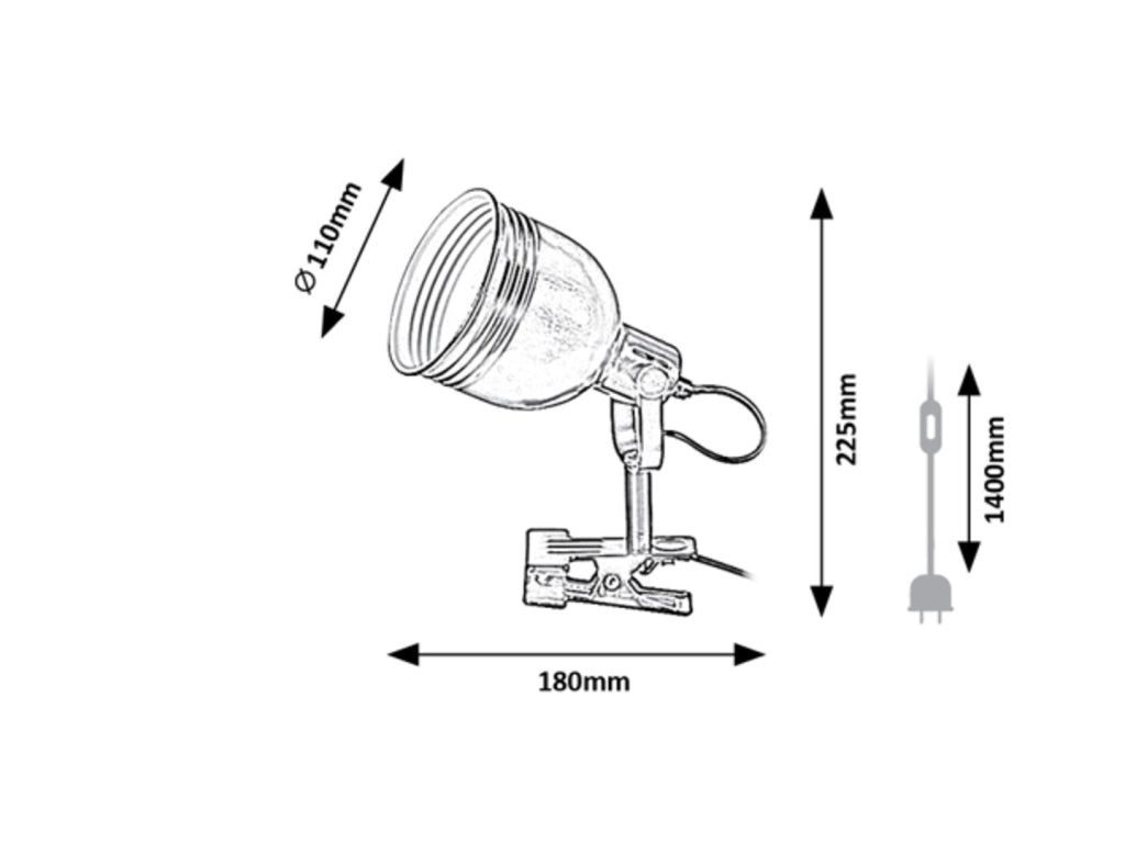 Lampada da lettura a clip beige E14 Flint 3093 Rabalux