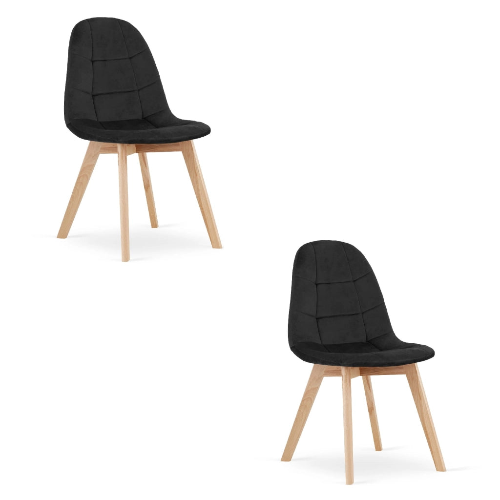 Valora NUUC CHAIR Sedie ergonomiche in velluto nero per soggiorno x2