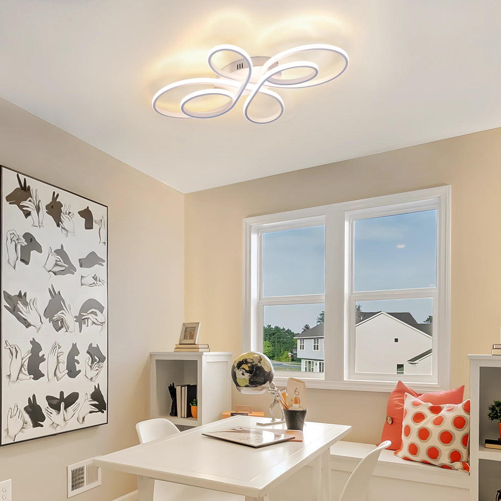ZMH Lampada da soffitto plafoniera LED moderna bianca 40cm 30W 3000K luce calda