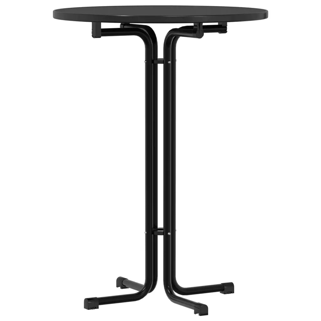 Tavolo da Bar Nero Ø80x110 cm Legno Multistrato e Acciaio 4008305