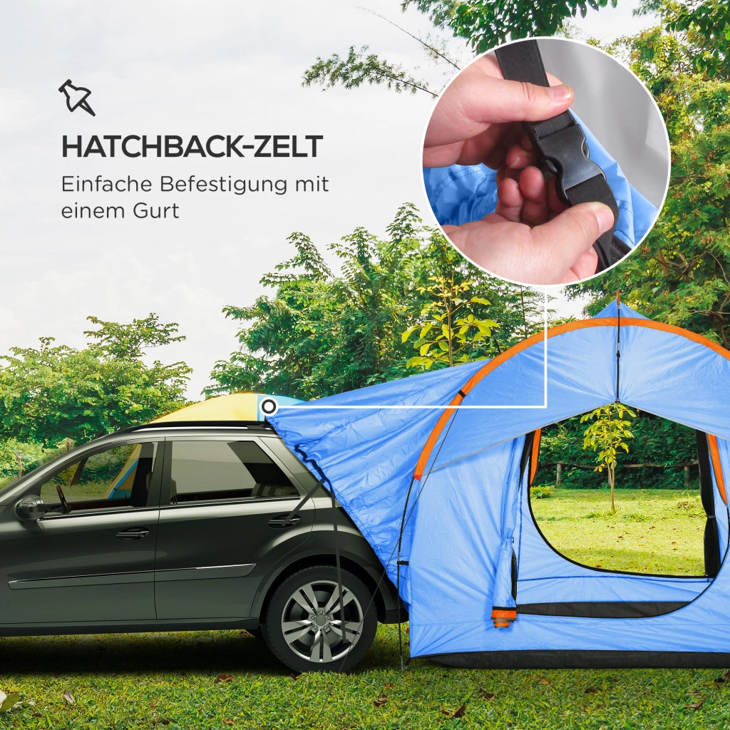 Tenda da campeggio 3 porte ¨C zephmum ¨C 239x210x210 cm, arancione e blu