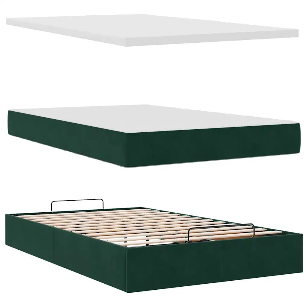 Struttura Letto Pouf con Materasso 120x200 cm Velluto 3312761