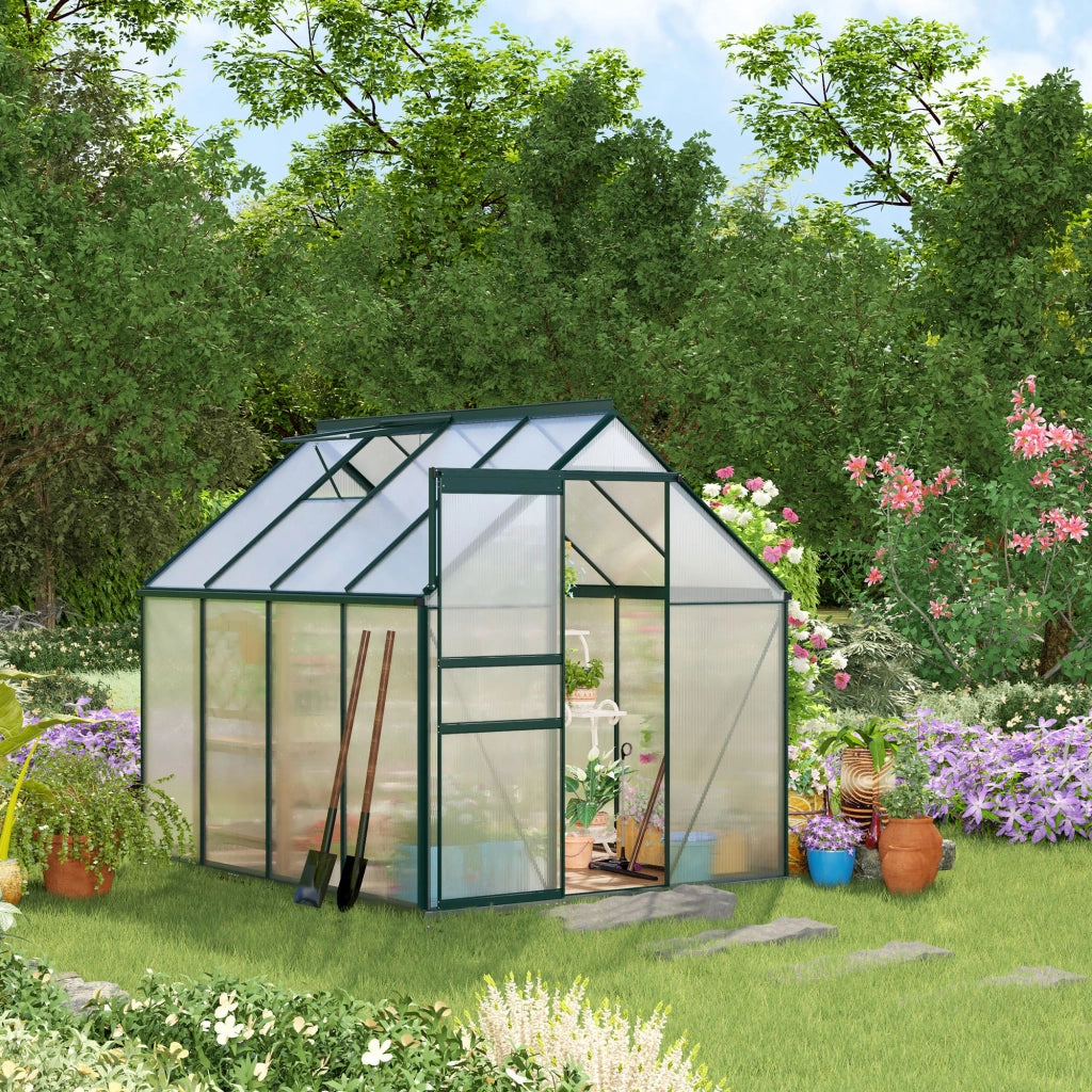Serra da Giardino in Policarbonato, Metallo e Alluminio, Anti-UV e Antivento, 190x253x199cm, Verde