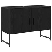 Mobile Lavabo | Armadio per Lavabo da Bagno Rovere Nero 80 x 30 x 60 cm