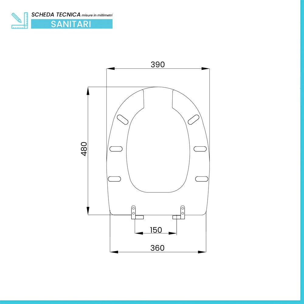 Sedile Wc con apertura frontale in poliestere colato bianco Evolution Sanitosco