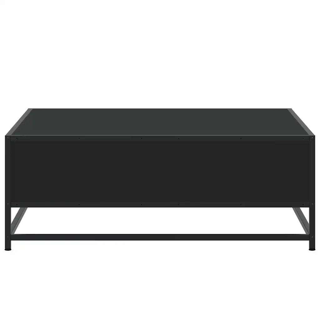 Tavolino da Salotto Nero 80x80x30 cm in Truciolato e Metallo 848769