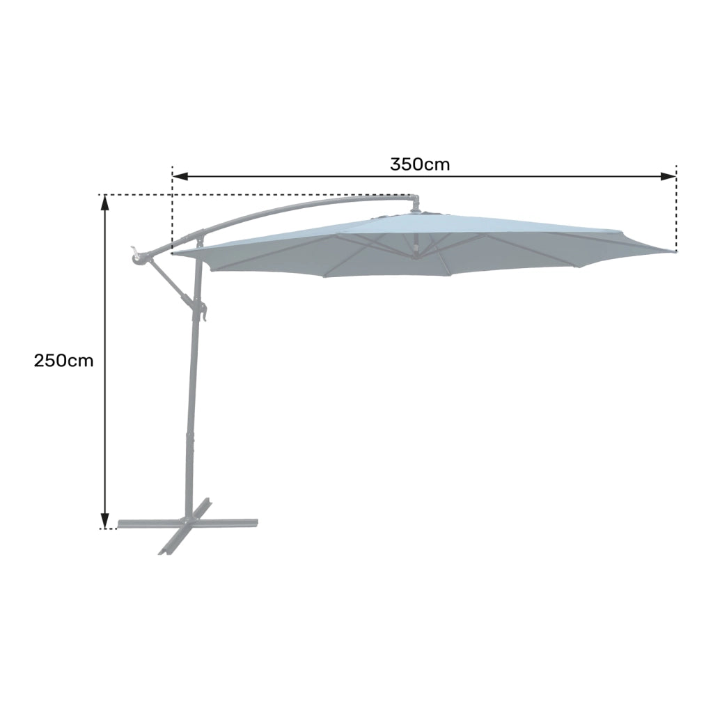 OAHUOmbrellone rotondo diametro 3,50 m beige + copertura