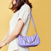 Borse da donna in vera pelle, colore viola