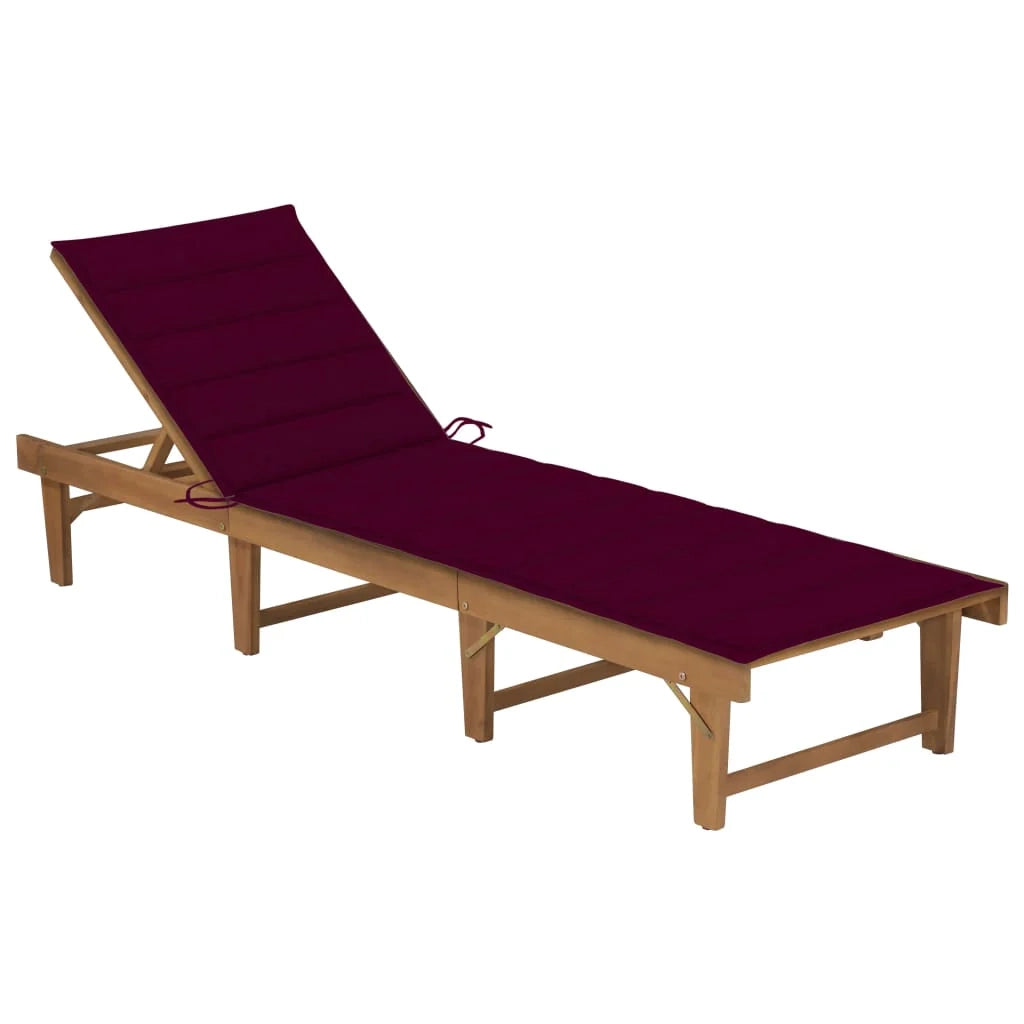 Lettino prendisole sedia a sdraio lettino prendisole letto da giardino mobili da giardino mobili da esterno pieghevoli con cuscino legno massello di acacia 02_0012843