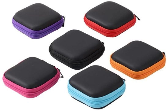 Organizzatore portatile 6 pezzi - Protezione auricolare - Impermeabile - Resistente allo shock - Resistente alla sporcizia - Dimensioni 7,5x7,5 cm - Protezione per orecchie