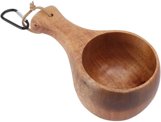 Tazza di Caffè in Legno di Acacia - Melodia - Manico - Prodotta con Materiali Ecocompatibili - Ideale per Caffè e Tè