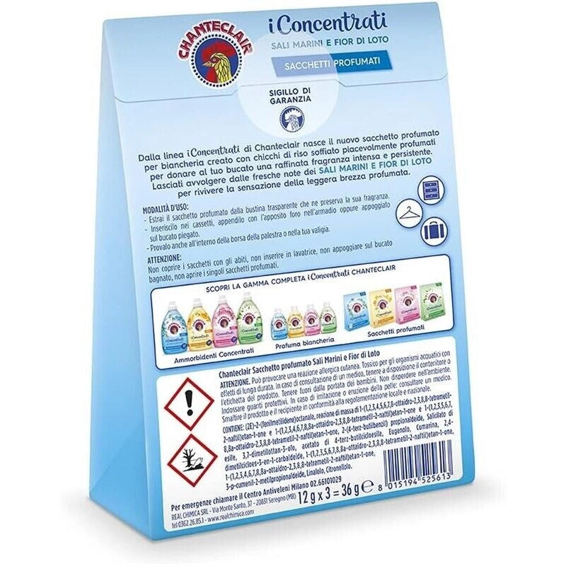 CHANTECLAIR I CONCENTRATI SACCHETTI PROFUMATI 3PZ FIORI SALI MARINI E FIOR DI LOTO
