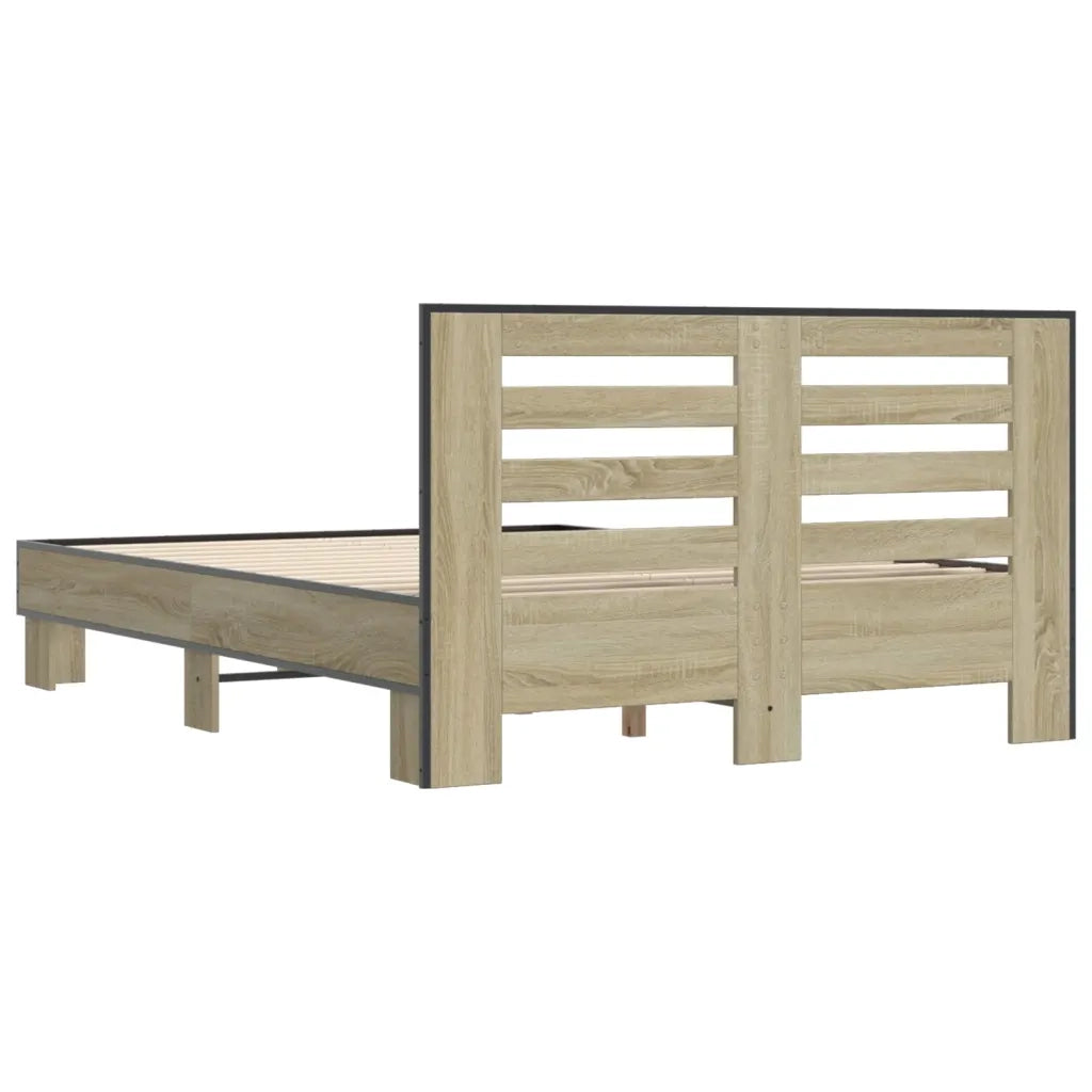 Giroletto-Struttura Letto Rovere Sonoma 120x200 cm in Legno Multistrato Metallo 909768