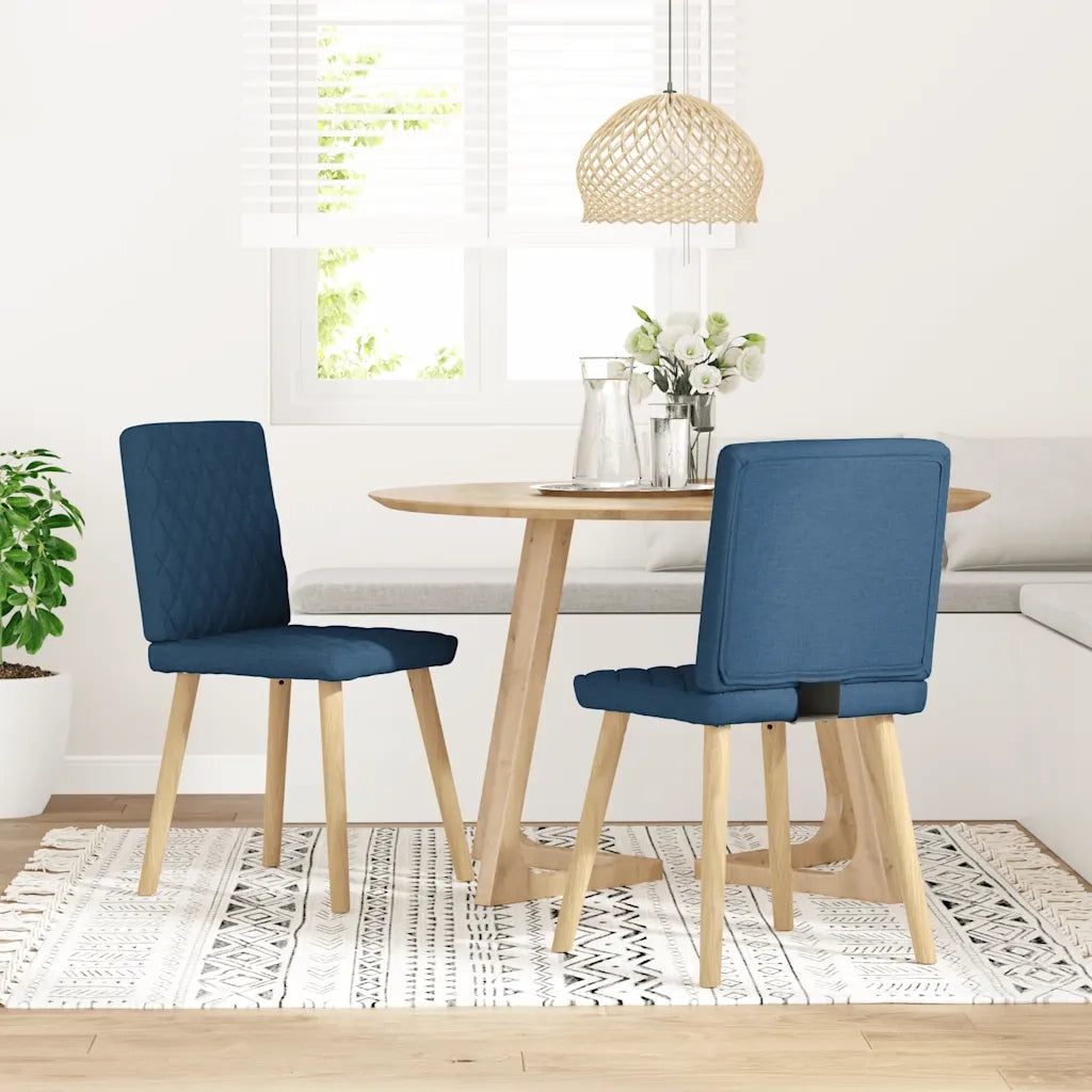 vidaXL Sedie da Pranzo 2 pz Blu in Tessuto