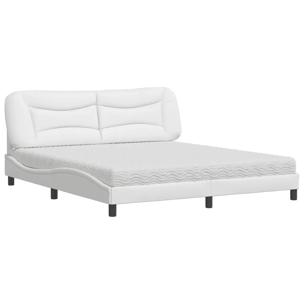 Letto con Materasso Hvar Bianco 180x200 cm in Similpelle 3208739