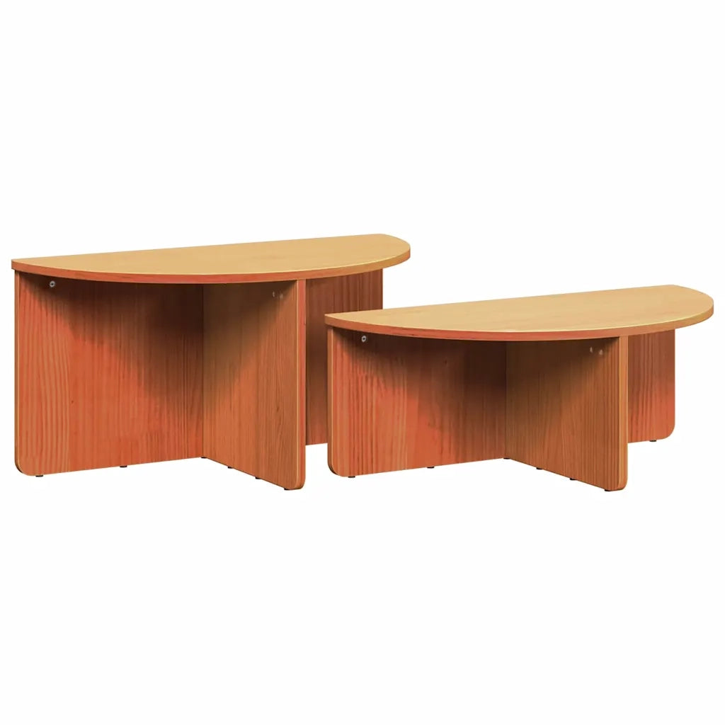 vidaXL Tavolino da salotto 2 pcs Cera marrone 79 x 39.5 x 40 cm