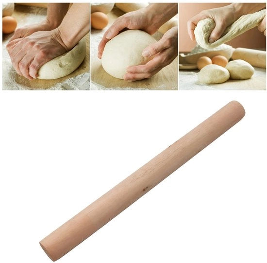 Rotolatore di legno Premium 21 cm - Antiscivolo - Leggero - Portatile - Rotolatore di fondant - Duraturo e Laccato brillante - Rotolatore di pasticceria