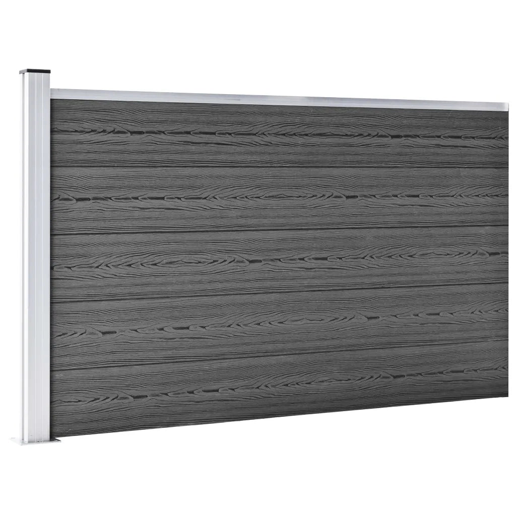 Set Pannelli di Recinzione in WPC 526x105 cm Nero   cod mxl 18219