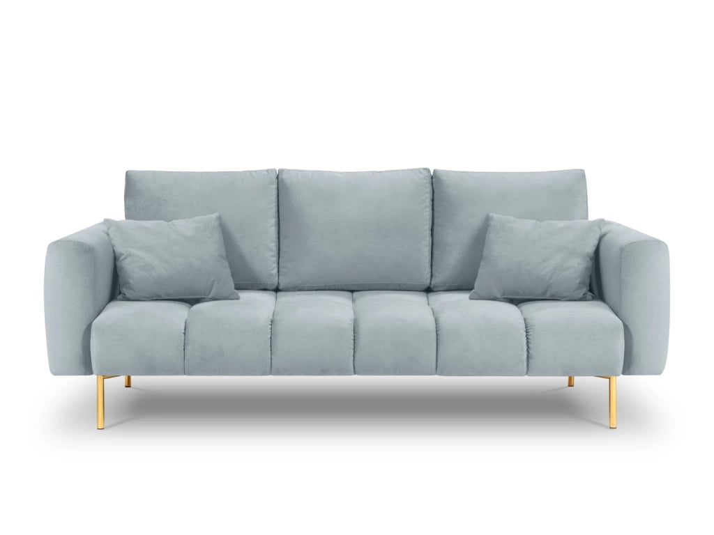 Cosmopolitan Design - Divano "Hastings" 3 posti in velluto azzurro 