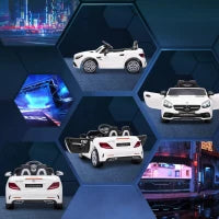 Macchina Elettrica per Bambini Licenza Mercedes SLC 300 con Telecomando, in PP e Metallo, 107x62.5x44 cm, Bianco