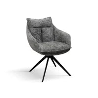 PAZZO DESIGN Sedia Gastone Grigio set da 2 sedie con rivestimento in tessuto e gambe in metallo