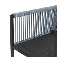 Set da Giardino 5 Pezzi con 1 Tavolo, 4 Sedie, Ideale per Pranzo all'Aperto, Resistente alle Intemperie, Grigio