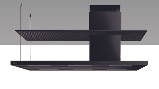 CAPPA ELEA ISOLA cm 176x60 camino destra - Nera - 900 m3/h