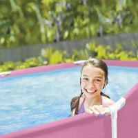 28290NP - Piscina Metal Frame Rosa 244X76Cm