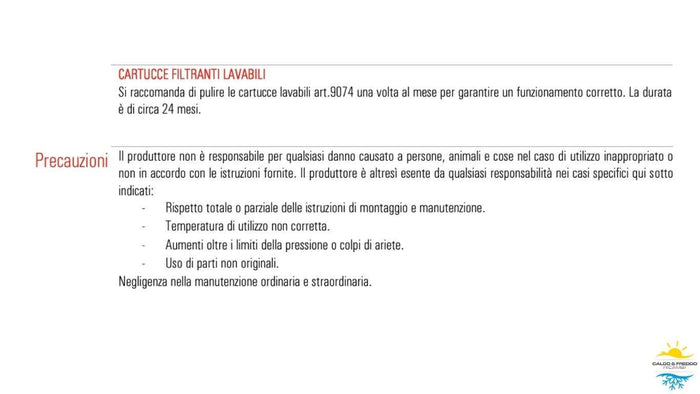 Cartuccia del Filtro Lavabile 50μ micron da 10 "