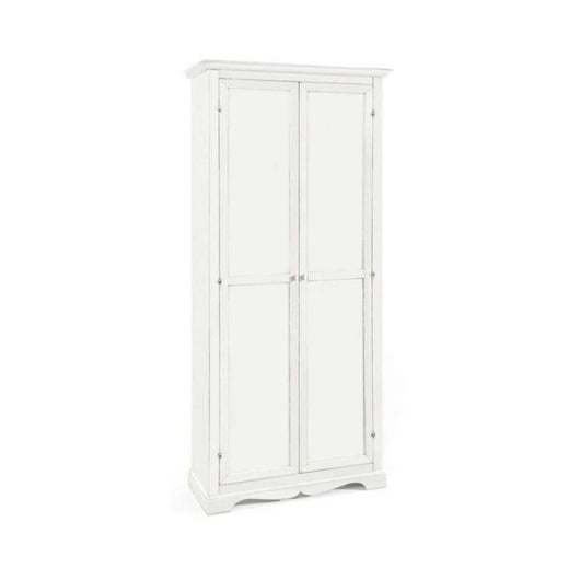 Armadio stipo 2 ante 6 ripani arte povera in legno massello e mdf con rifinitura in bianco 87x40x192 H