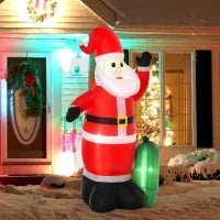 Babbo Natale Gonfiabile Luminoso 240cm con Sacchetto Regalo Luci LED Decorazione Natalizia