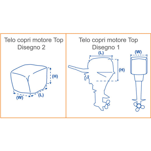Telo copritesta covy lux taglia s motore fuoribordo
