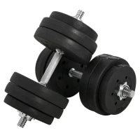 Set Manubri Palestra 30kg (8x2.5 kg, 4x1.5 kg), Pesi Palestra con 12 Dischi e 2 Manubri da 2 kg per Allenamento a Casa, Nero
