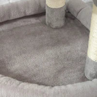 Albero tiragraffi per gatti con palo in sisal, piattaforma e rifugio, 49x49x114cm, Grigio chiaro