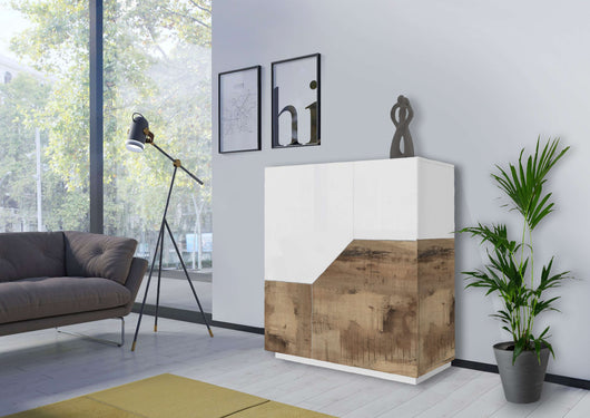 Credenza cucina 100x43cm mobile soggiorno 2 ante bianca legno Klain Wood