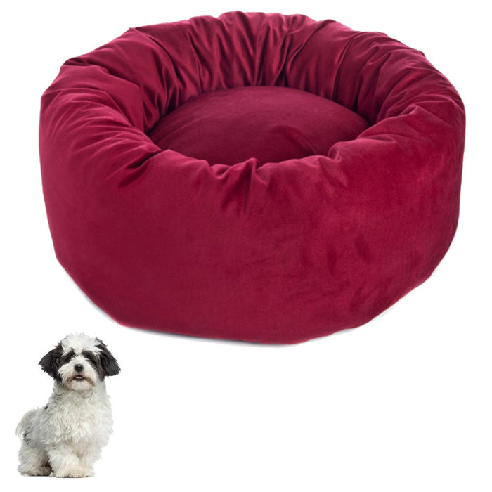Fuss dog cuccetta per cani sfoderabile tonda velvet vinaccia diametro 70 x h 22 cm made in italy