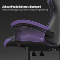 Sedia gaming ergonomica - RATTANTREE - con Supporto Lombare Sedia da Gioco in Pelle Pu con Altezza Regolabile - viola nerastro