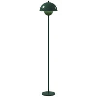 Lampada da Terra con Paralume Semicircolare e Interruttore a Pedale, in Acciaio, Ø30x155 cm, Verde