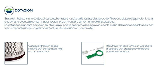 Filtro manuale Bravo con manometro da 3/4" ft312 Acqua Brevetti