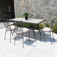 Tavolo Ceramica E Ferro Verniciato Rettangolare Prometeo 160X90 Cm