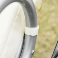 Dondolo Letto da Giardino 3 Posti con Tetto Regolabile e 2 Portabicchieri, 200x120x164 cm, Crema