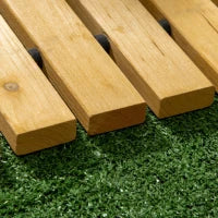 Passerella per Giardino a Doghe Arrotolabili e Semi Flessibile, in Legno di Abete, 185x60 cm, Giallo