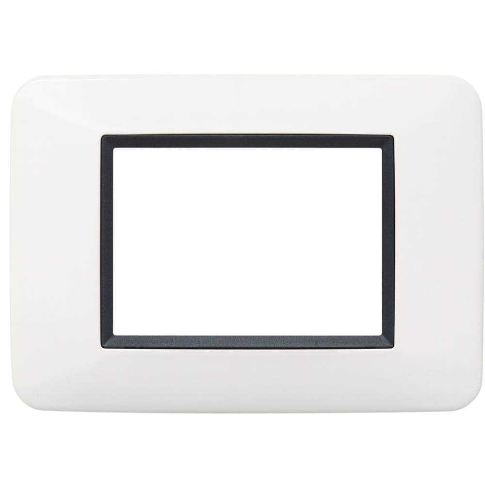 Vimar eikon round placca in metallo bianco antico elegante *** numero posti 3 posti, confezione 1