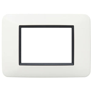 Vimar eikon round placca in metallo bianco antico elegante *** numero posti 3 posti, confezione 1