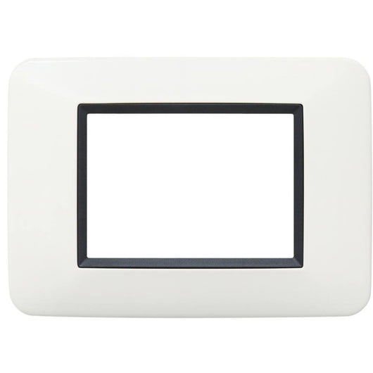 Vimar eikon round placca in metallo bianco antico elegante *** numero posti 3 posti, confezione 1